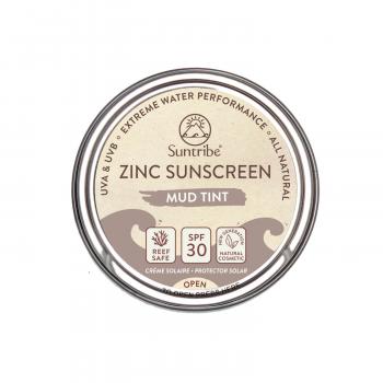 Suntribe Protector solar todo natural para rosto e desporto Zinco FPS 30 45g TINTED