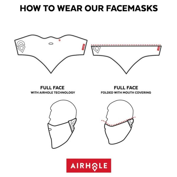 Airhole Masque facial standard 2 couches snowboard/ski unisexe